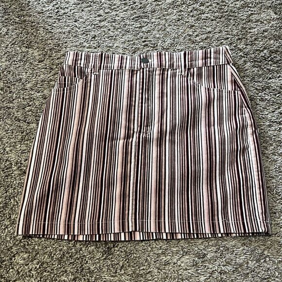 Y2K Miniskirt Nastygal/Forever 21 Lot Of 2 Small Medium Blue Pink Solid Stripes - Picture 8 of 12